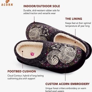 Acorn Forest Mule Slippers (Squirrel) size 7